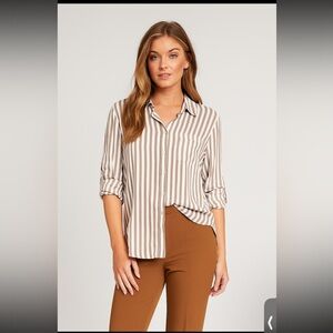 Jane + Delancey Striped Long Shirt NWT